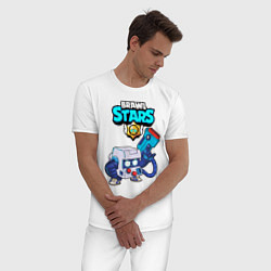 Пижама хлопковая мужская BRAWL STARS 8-BIT, цвет: белый — фото 2