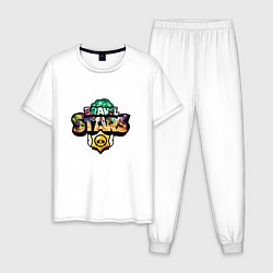 Пижама хлопковая мужская Brawl Stars, цвет: белый