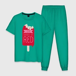 Пижама хлопковая мужская I Eat Shades Of Red, цвет: зеленый