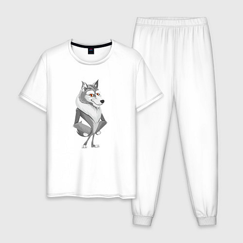 Мужская пижама Волк / Белый – фото 1