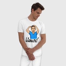 Пижама хлопковая мужская Дзюба Vamos FCZP, цвет: белый — фото 2