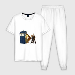 Пижама хлопковая мужская Доктор Кто - The X-Files, цвет: белый