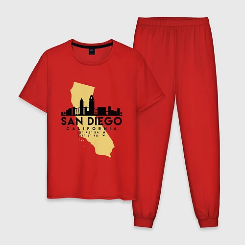 Мужская пижама Сан-Диего Калифрния / Красный – фото 1