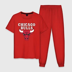Пижама хлопковая мужская CHICAGO BULLS, цвет: красный