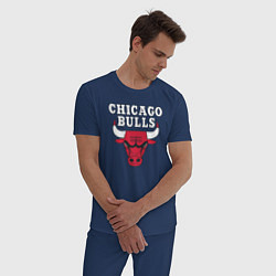 Пижама хлопковая мужская CHICAGO BULLS, цвет: тёмно-синий — фото 2