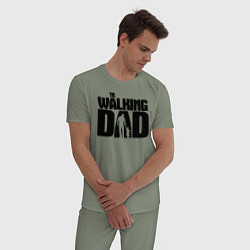 Пижама хлопковая мужская The walking dad, цвет: авокадо — фото 2