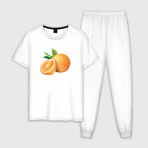 Мужская пижама Апельсины / Белый – фото 1