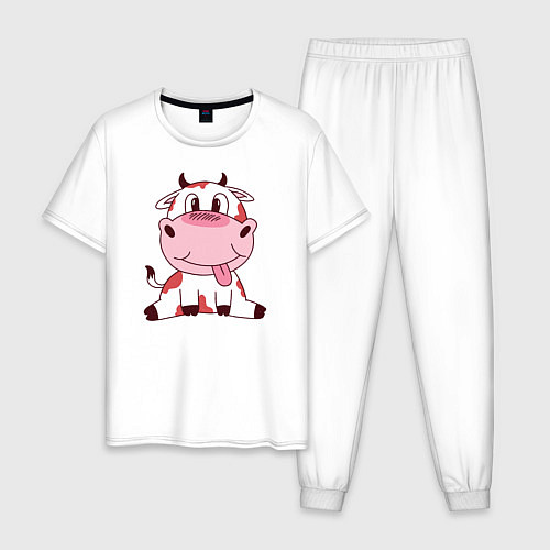 Мужская пижама Коровка / Белый – фото 1