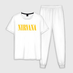 Пижама хлопковая мужская NIRVANA, цвет: белый