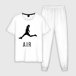 Пижама хлопковая мужская Баскетбол, цвет: белый