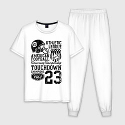 Пижама хлопковая мужская Athletic League, цвет: белый