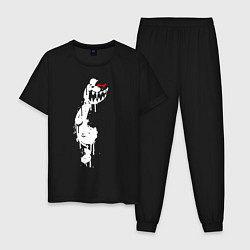 Пижама хлопковая мужская Monokuma paint, цвет: черный