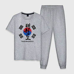 Пижама хлопковая мужская Taekwondo, цвет: меланж