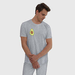 Пижама хлопковая мужская Сердитый авокадо, цвет: меланж — фото 2
