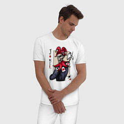 Пижама хлопковая мужская Джокер, цвет: белый — фото 2