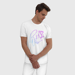 Пижама хлопковая мужская ТИКТОКЕР - PAYTON MOORMEIE, цвет: белый — фото 2