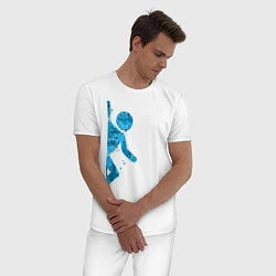 Пижама хлопковая мужская Portal спина, цвет: белый — фото 2