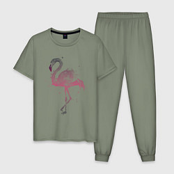 Пижама хлопковая мужская Flamingo, цвет: авокадо