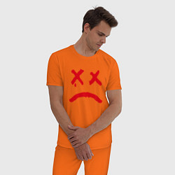Пижама хлопковая мужская LiL PEEP НА СПИНЕ, цвет: оранжевый — фото 2