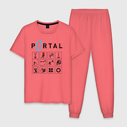 Пижама хлопковая мужская PORTAL, цвет: коралловый
