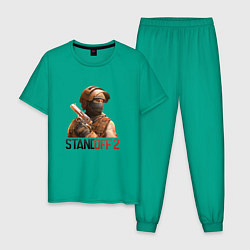 Пижама хлопковая мужская STANDOFF 2, цвет: зеленый