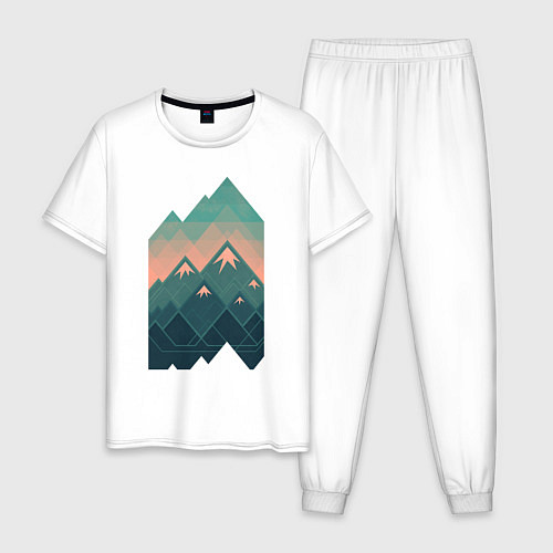 Мужская пижама Геометрические горы / Белый – фото 1
