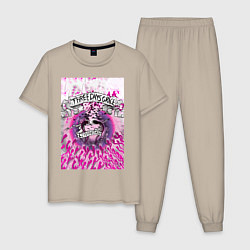 Пижама хлопковая мужская Three Days Grace art, цвет: миндальный