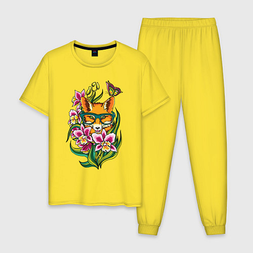 Мужская пижама Лиса / Желтый – фото 1