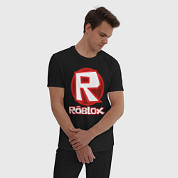 Пижама хлопковая мужская ROBLOX, цвет: черный — фото 2