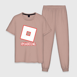 Пижама хлопковая мужская ROBLOX, цвет: пыльно-розовый