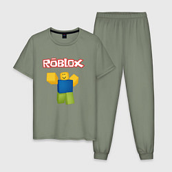 Пижама хлопковая мужская ROBLOX, цвет: авокадо
