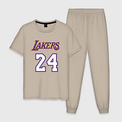 Пижама хлопковая мужская Lakers 24 цвета миндальный — фото 1