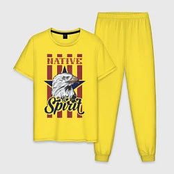 Пижама хлопковая мужская Native Spirit, цвет: желтый