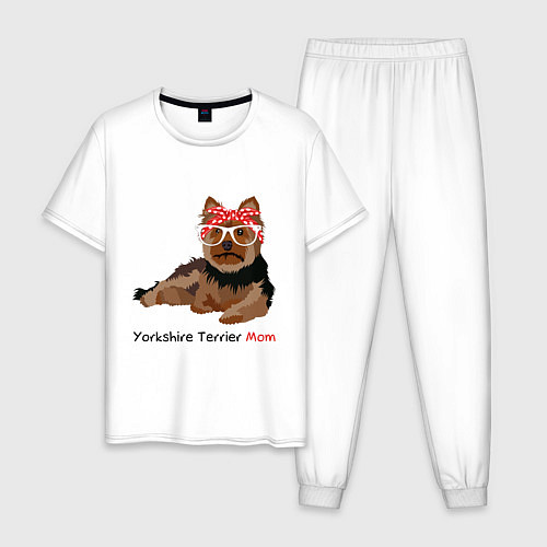 Мужская пижама Yorkshire terrier mom / Белый – фото 1