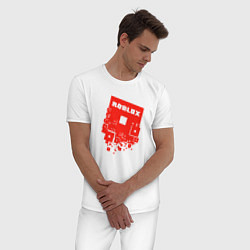 Пижама хлопковая мужская ROBLOX, цвет: белый — фото 2