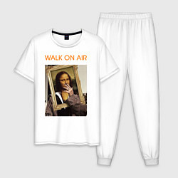 Пижама хлопковая мужская Walk on Air, цвет: белый