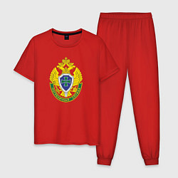 Пижама хлопковая мужская Пограничная служба, цвет: красный