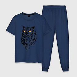 Пижама хлопковая мужская Сова, цвет: тёмно-синий