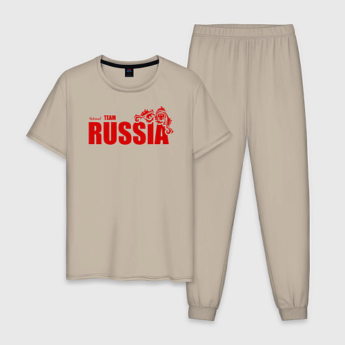 Мужская пижама Russia / Миндальный – фото 1