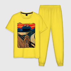 Пижама хлопковая мужская КОРЖИК КРИК, цвет: желтый