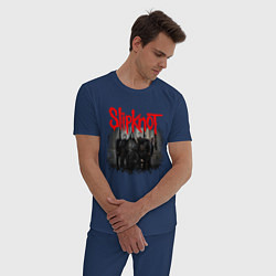 Пижама хлопковая мужская SLIPKNOT, цвет: тёмно-синий — фото 2