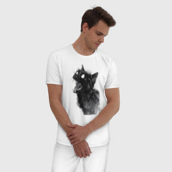 Пижама хлопковая мужская Грозовой, кошак опасный, цвет: белый — фото 2