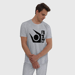 Пижама хлопковая мужская Half life combine logo, цвет: меланж — фото 2