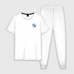 Пижама хлопковая мужская BMW LOGO 2020, цвет: белый