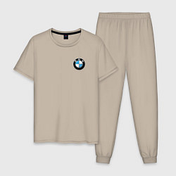 Пижама хлопковая мужская BMW, цвет: миндальный