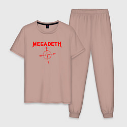 Пижама хлопковая мужская Megadeth, цвет: пыльно-розовый