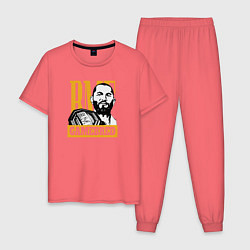 Пижама хлопковая мужская Gamebred, цвет: коралловый