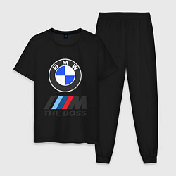 Пижама хлопковая мужская BMW BOSS, цвет: черный