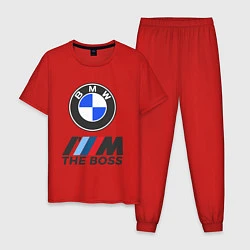 Пижама хлопковая мужская BMW BOSS, цвет: красный