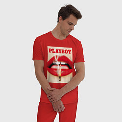 Пижама хлопковая мужская PLAYBOY, цвет: красный — фото 2